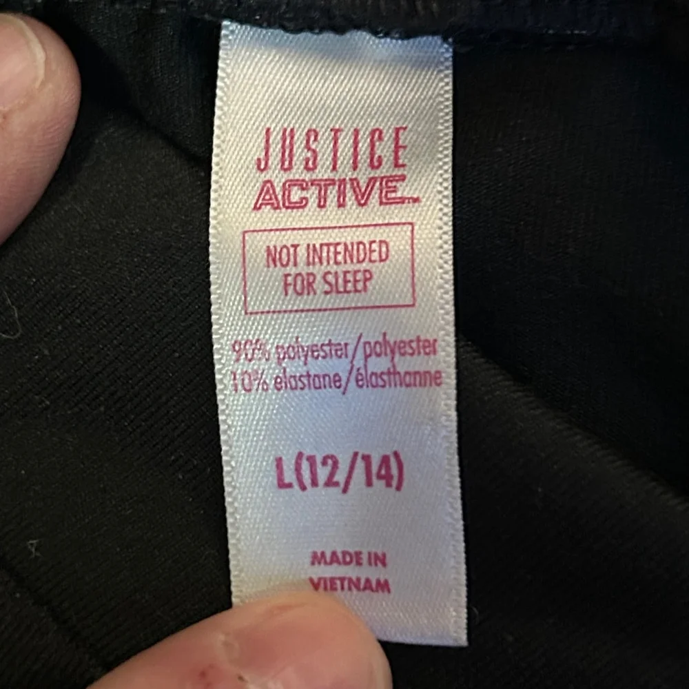 Justice Girls L 12/14 Black Leggings Activewear Pants